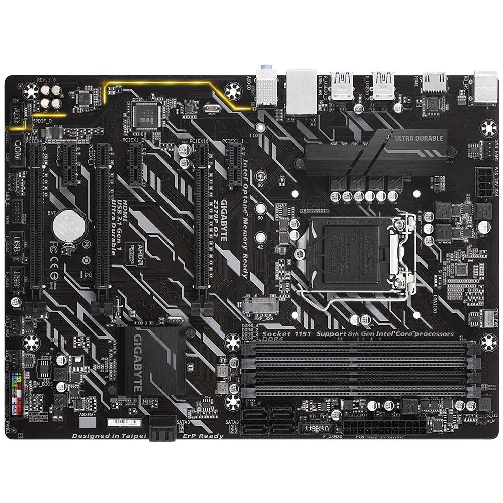 Мать 1151 v2, GIGABYTE Z370P D3, Intel Z370 chipset - фото фото фото 0