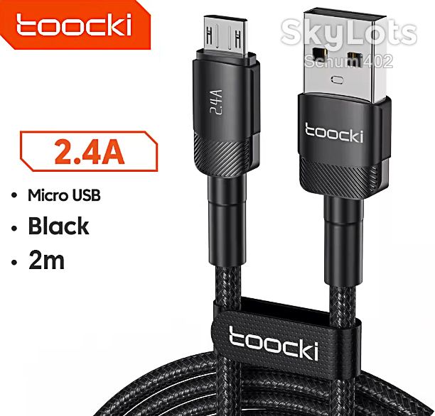 Кабель Toocki USB-A/Micro-USB 2 метри чорний - фото фото фото 0
