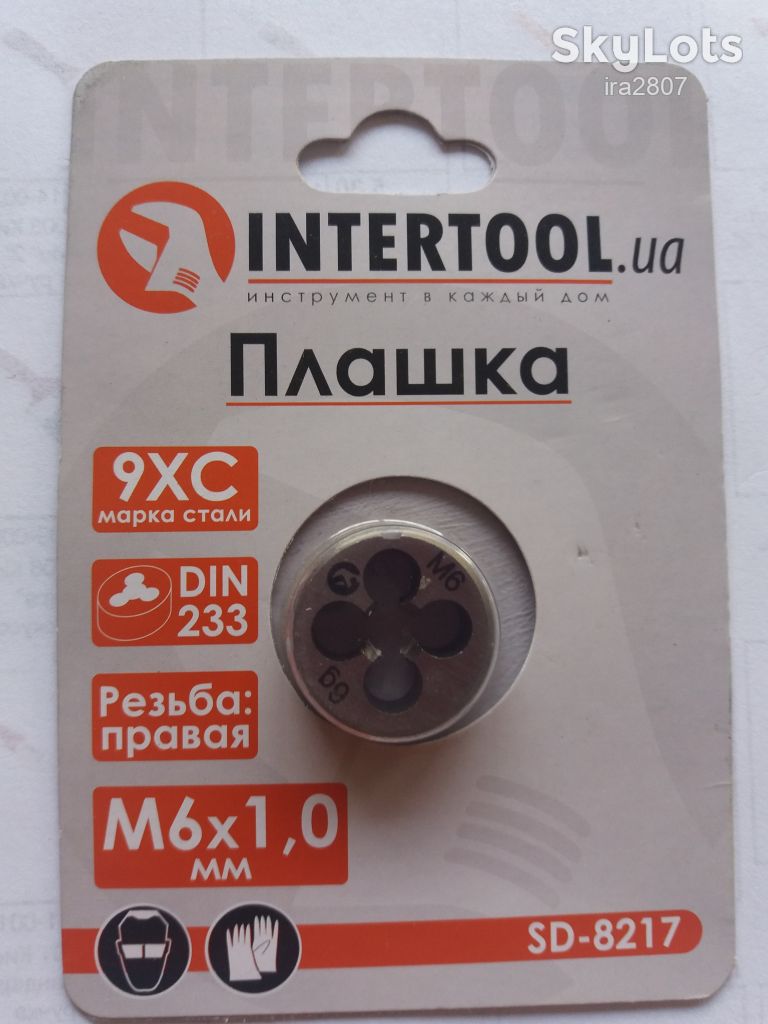 Плашка M 6x1,0 мм SD-8217 Intertool - фото фото фото 1