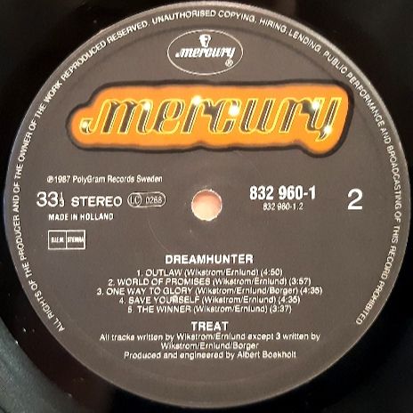 Treat - Dreamhunter - 1987.   (LP). 12. Vinyl. Пластинка. Netherlands. - фото фото фото 5
