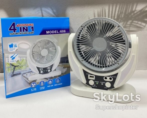 Портативный настольный вентилятор FAN-606 4в1 с солнечной панелью компактный - фото фото фото 6