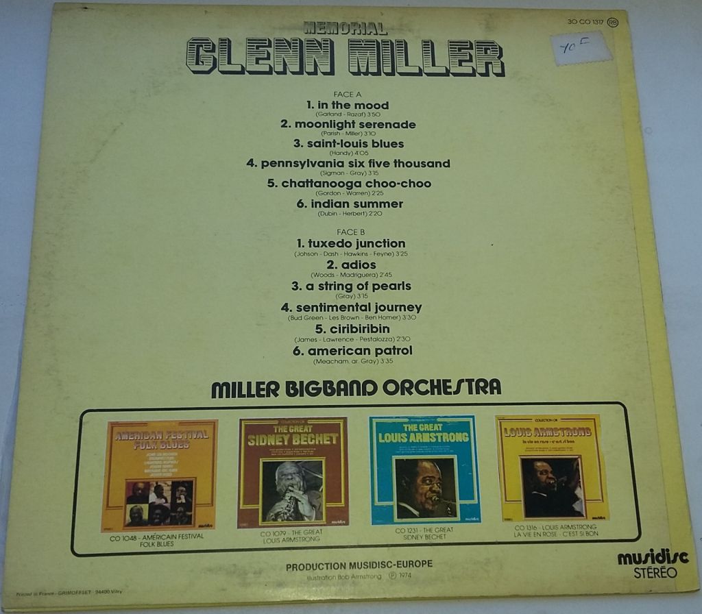 MILLER BIGBAND ORCHESTRA Memorial Glenn Miller LP VG/VG++ - фото фото фото 1