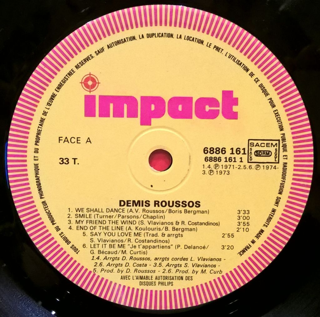 Demis Roussos - Greatest Hits - 1971-77.   (LP). 12. Vinyl. Пластинка. France - фото фото фото 2