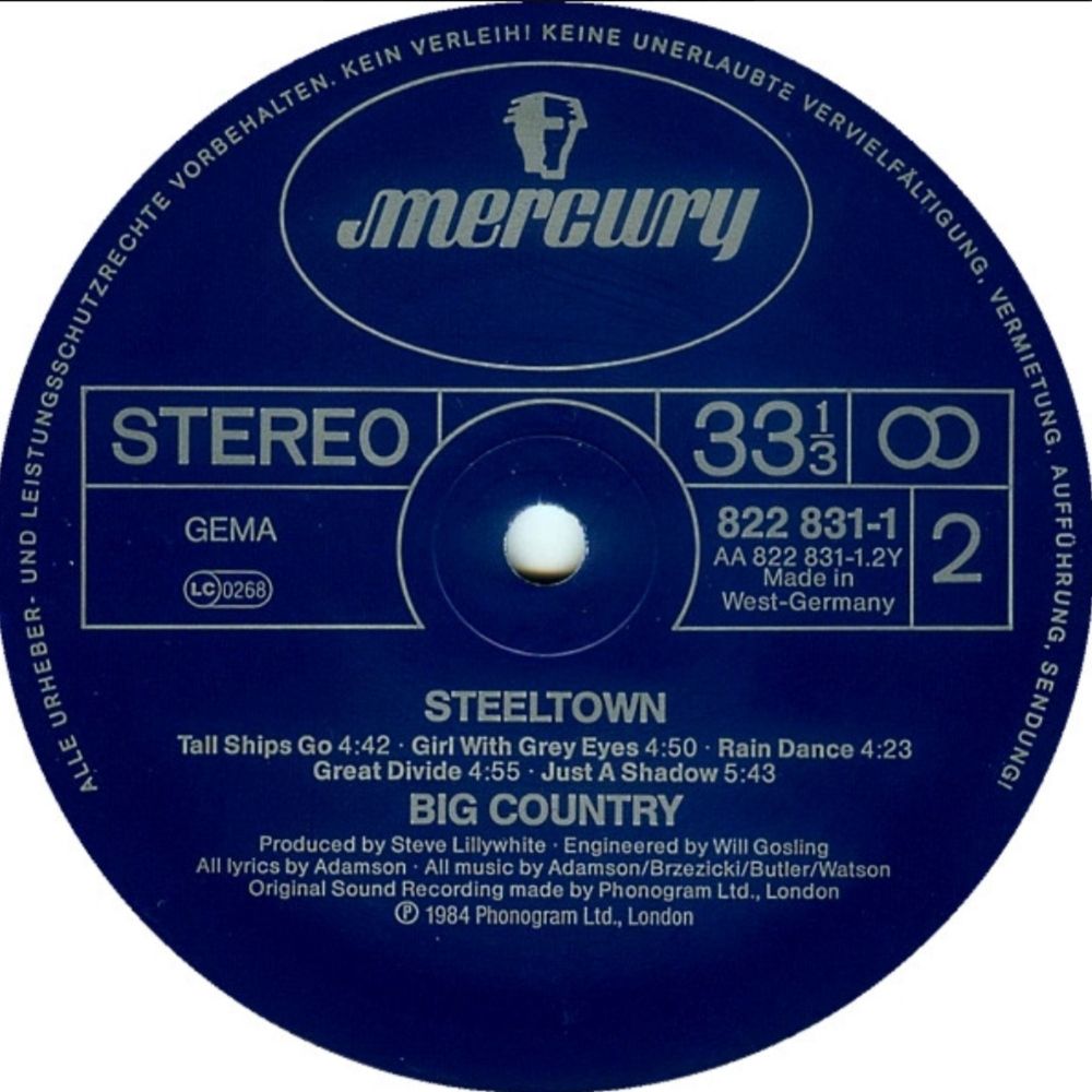 Big Country - Steeltown - 1984.  (LP). 12. Vinyl. Пластинка. Germany - фото фото фото 5