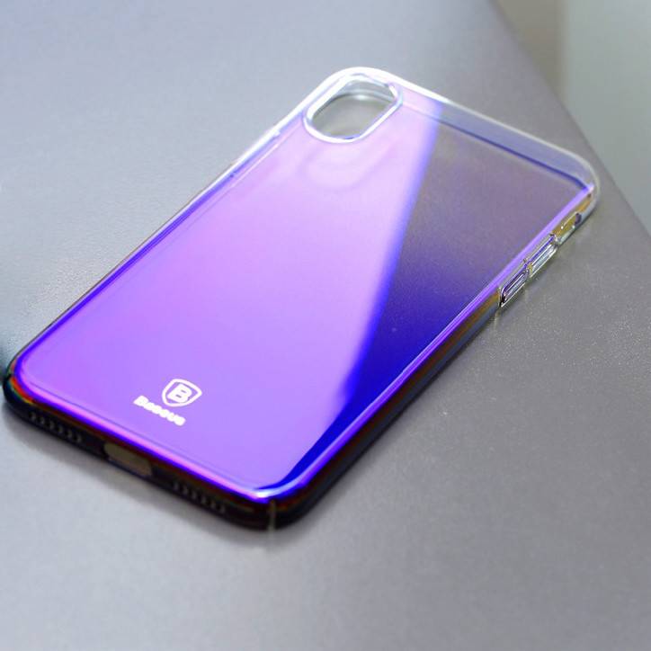 Чехол Baseus для iPhone X/Xs Glaze Purple (WIAPIPHX-GC01) - фото фото фото 3