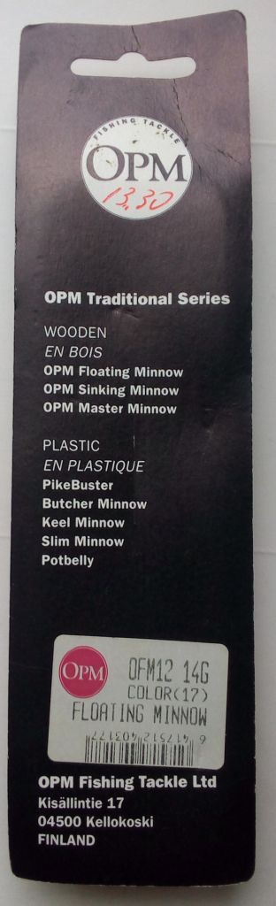 Воблер OPM Lures Fishing Tackle OFM 12 4G  (17)  (Finland)  (новый) - фото фото фото 1