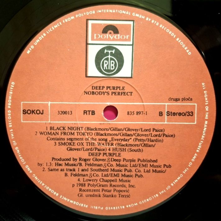 Deep Purple - Nobody's Perfect - 1988.  (2LP). 12. Vinyl. Пластинки. Yugoslavia. - фото фото фото 10