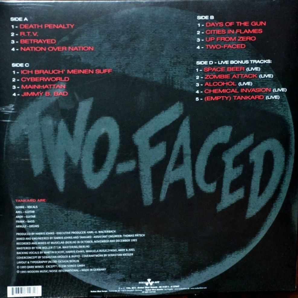 Tankard - Two-Faced - 1994.   (2LP). 12. Vinyl. Пластинки. Germany. S/S - фото фото фото 1