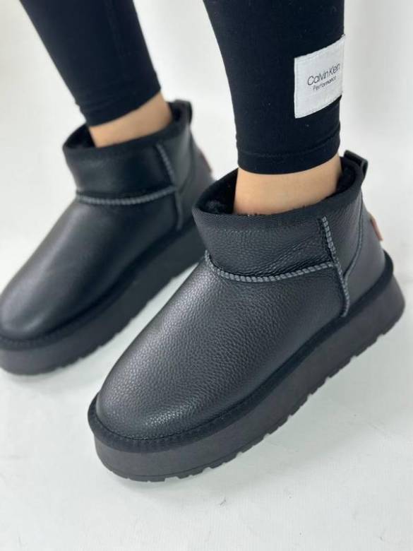 Угги кожаные на платформе, угги платформа 36-38,40р код 3124 - фото фото фото 2