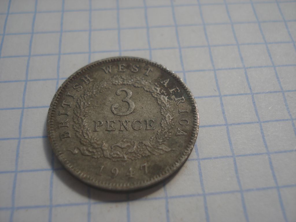 3пенсе 1947 Брітіш-Вест Африка - фото фото фото 1