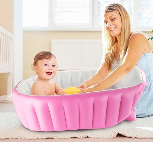 Дитяча Надувна ванна з насосом Intime Baby Bath Tub Рожевий - фото фото фото 3