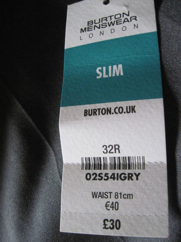 Новые серые  брюки "BURTON MENSWEAR LONDON"  W 32 R - фото фото фото 1