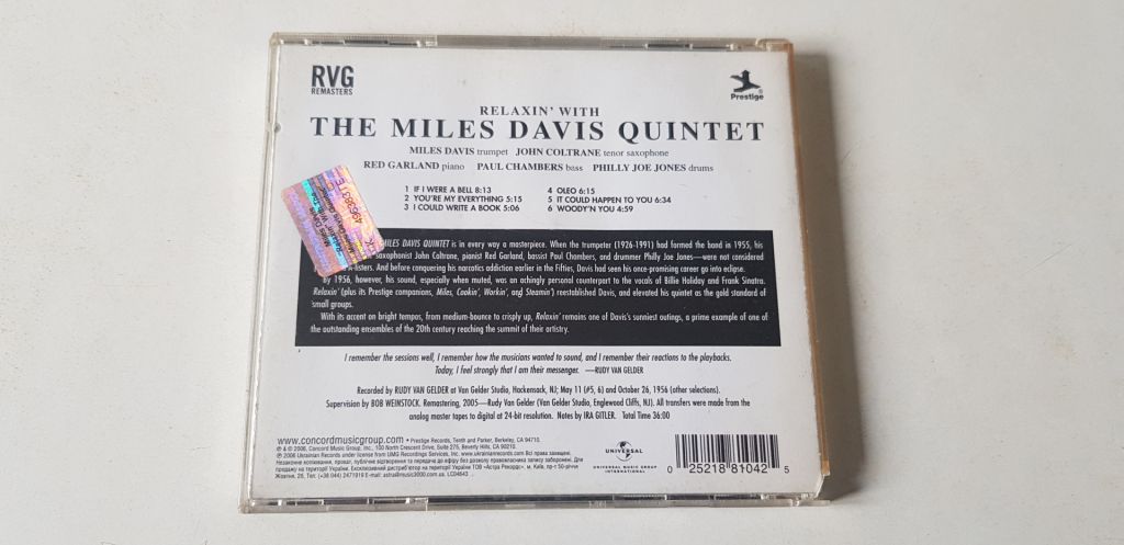 Miles Davis Relaxin' CD ліцензія - фото фото фото 1