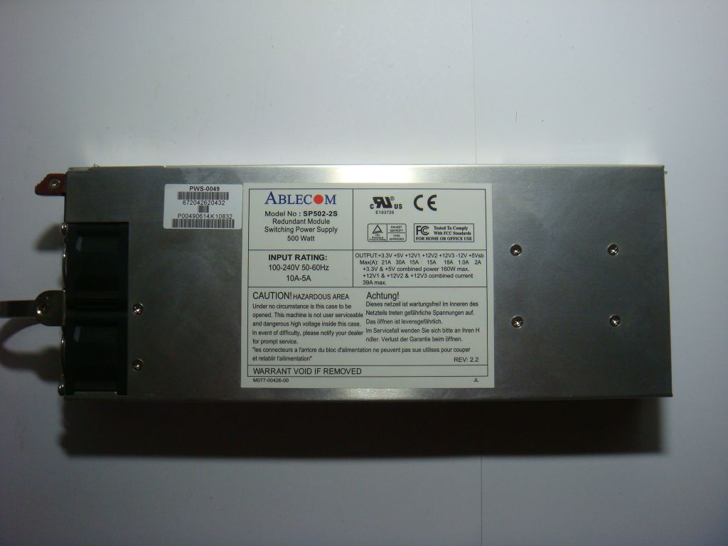 Блок питания Ablecom SP502-2S Power Supply 500W - фото фото фото 0
