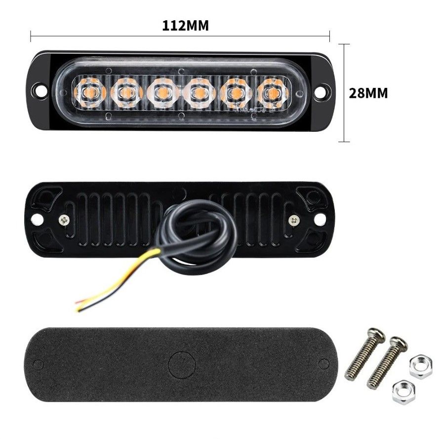 Мигающий светильник для авто 12В-24В 6LED - фото фото фото 3
