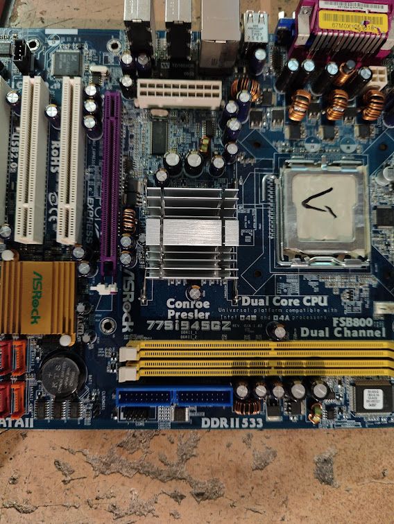 Мат. плата ASRock 775i945GZ LGA775 i945GZ PCI-E+SVGA+LAN SATA MicroATX 2DDR2 № 231601 - фото фото фото 1