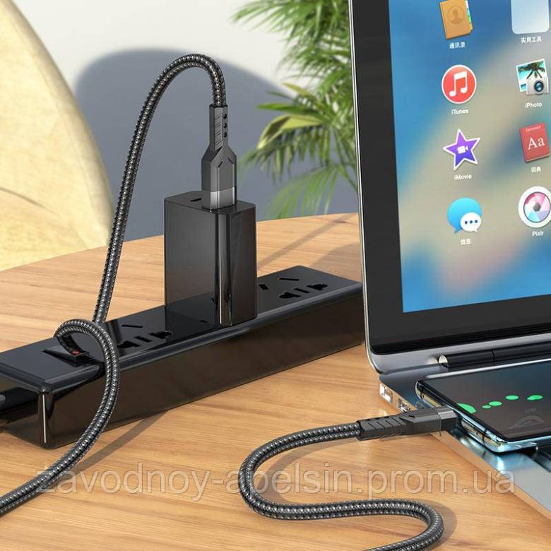 USB-кабель тип-С 3А 1,2м Толщина 6мм! (тканевый) - фото фото фото 1