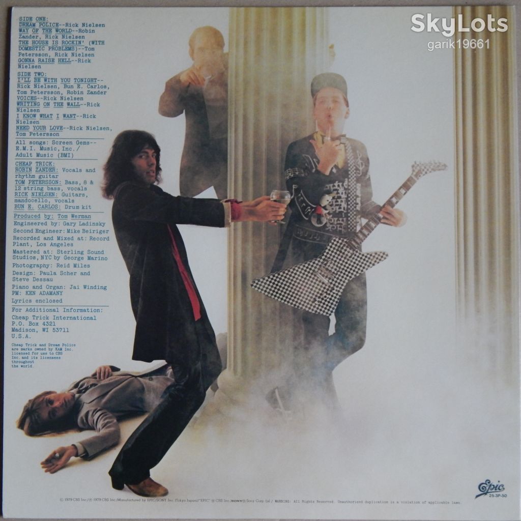 Cheap Trick – Dream Police  (Epic – 25-3P-50, Japan) insert NM-/NM- - фото фото фото 1