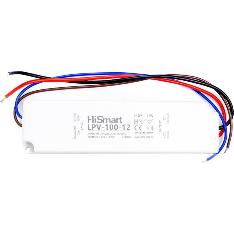 Блок питания HiSmart 12V, 8.5A, 100W, IP67 - фото фото фото 0