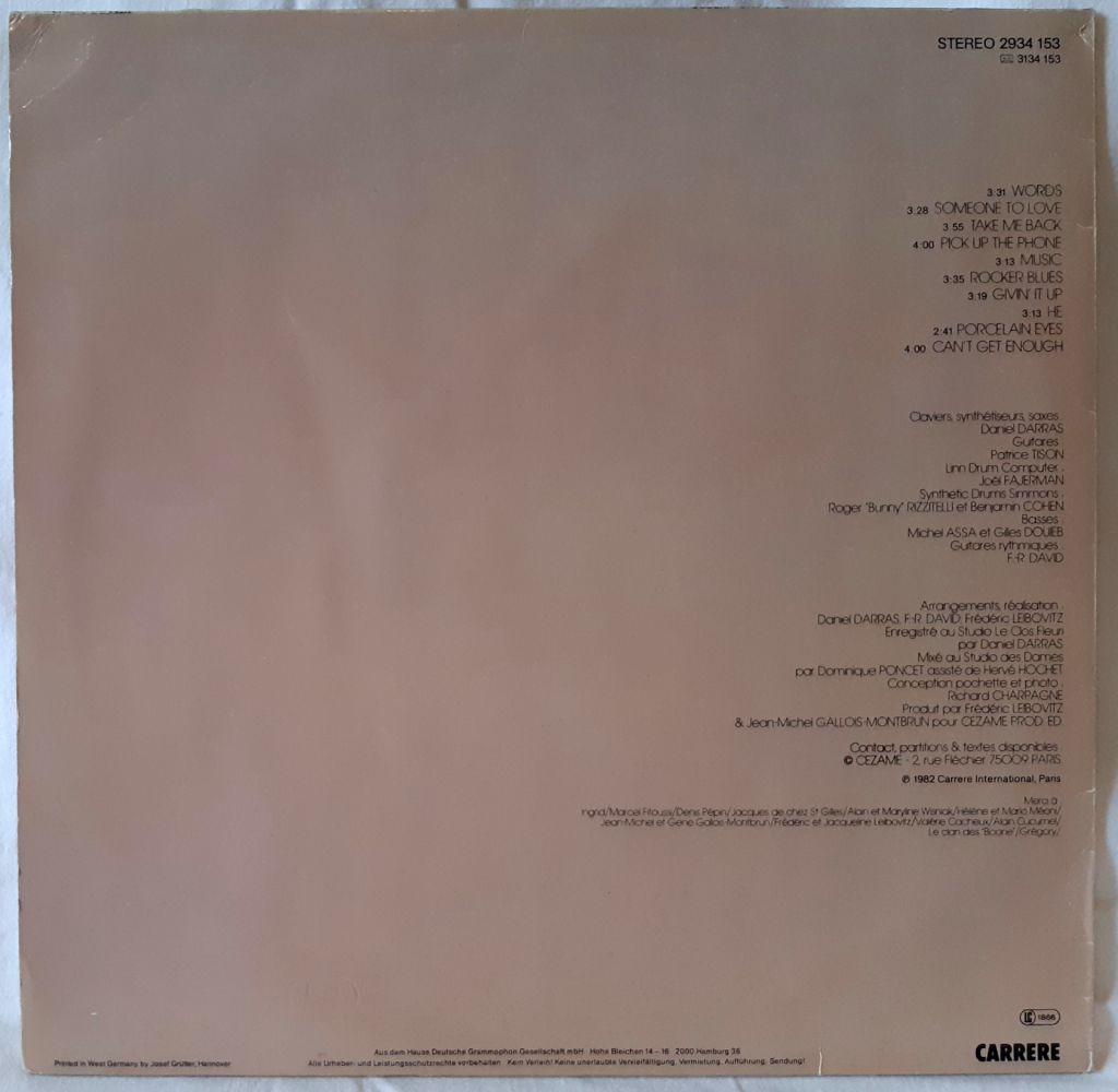 F.R. David - Words - 1982.   (LP). 12. Vinyl. Пластинка. Germany. - фото фото фото 1