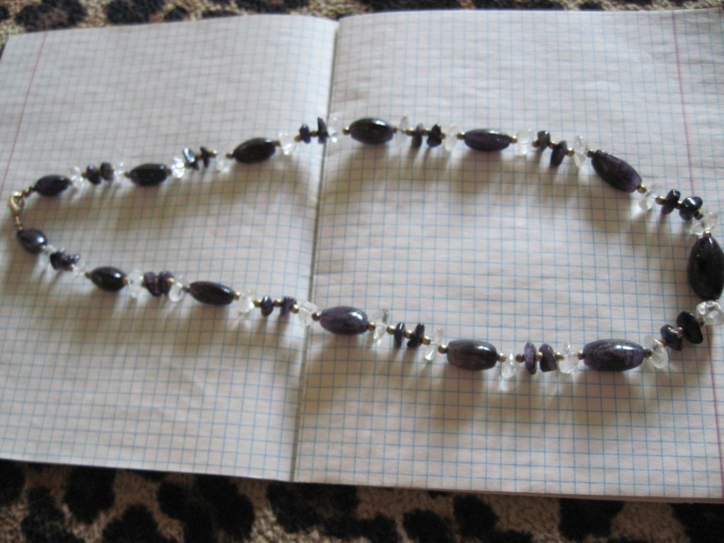 Бусы. Ожерелье . Натуральный камень.Аметист и кварц. - фото фото фото 1
