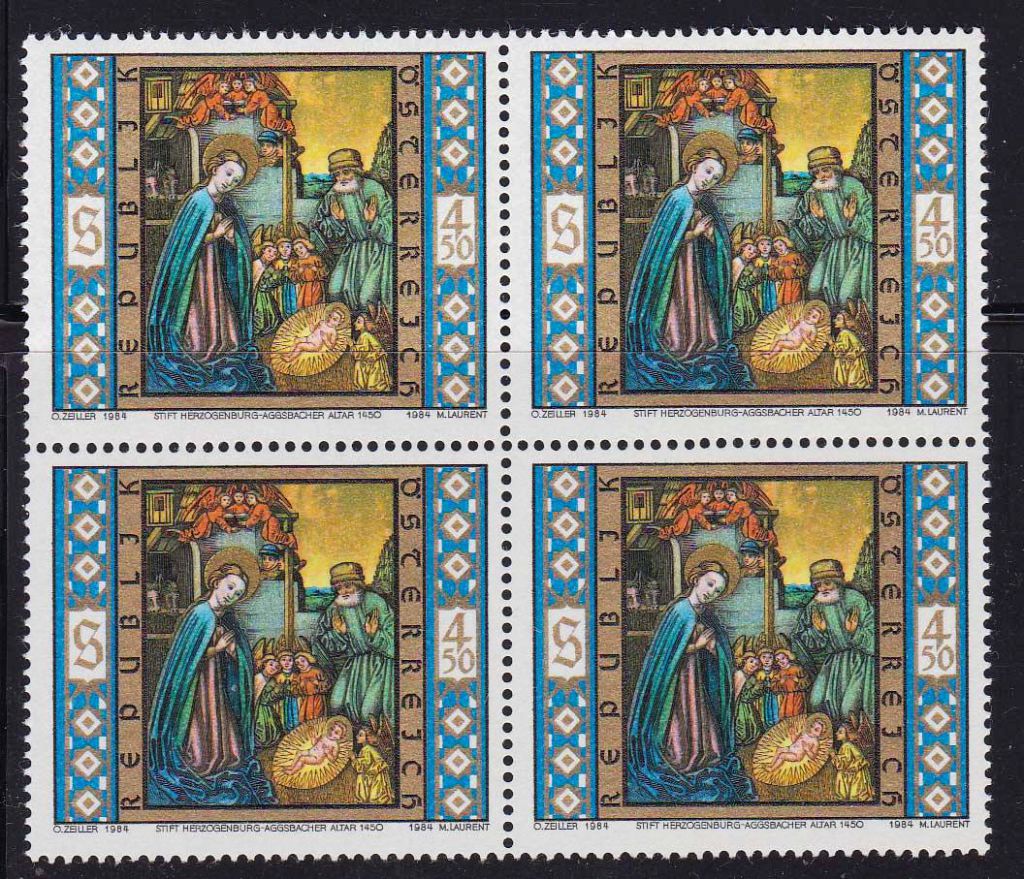 Искусство . Австрия 1984 г MNH - квартблок - фото фото фото 0
