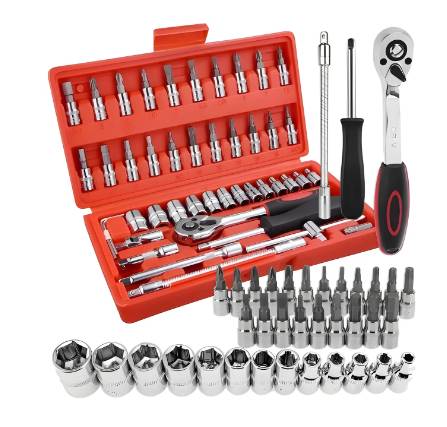 Автомобільний набір Інструментів Piece Tool Set на 46 Ручних Інструментів у Пластиковому Кейсі - фото фото фото 8