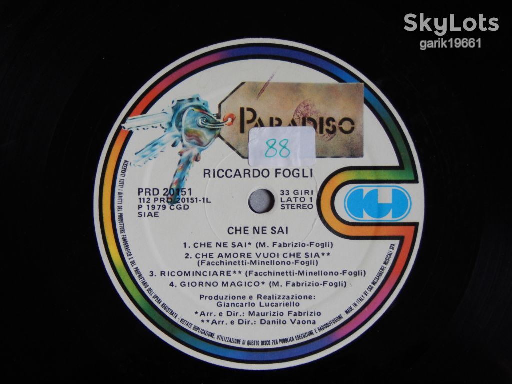 Riccardo Fogli ‎– Che Ne Sai   (Paradiso ‎– PRD 20151, Italy) insert EX/EX+ - фото фото фото 4