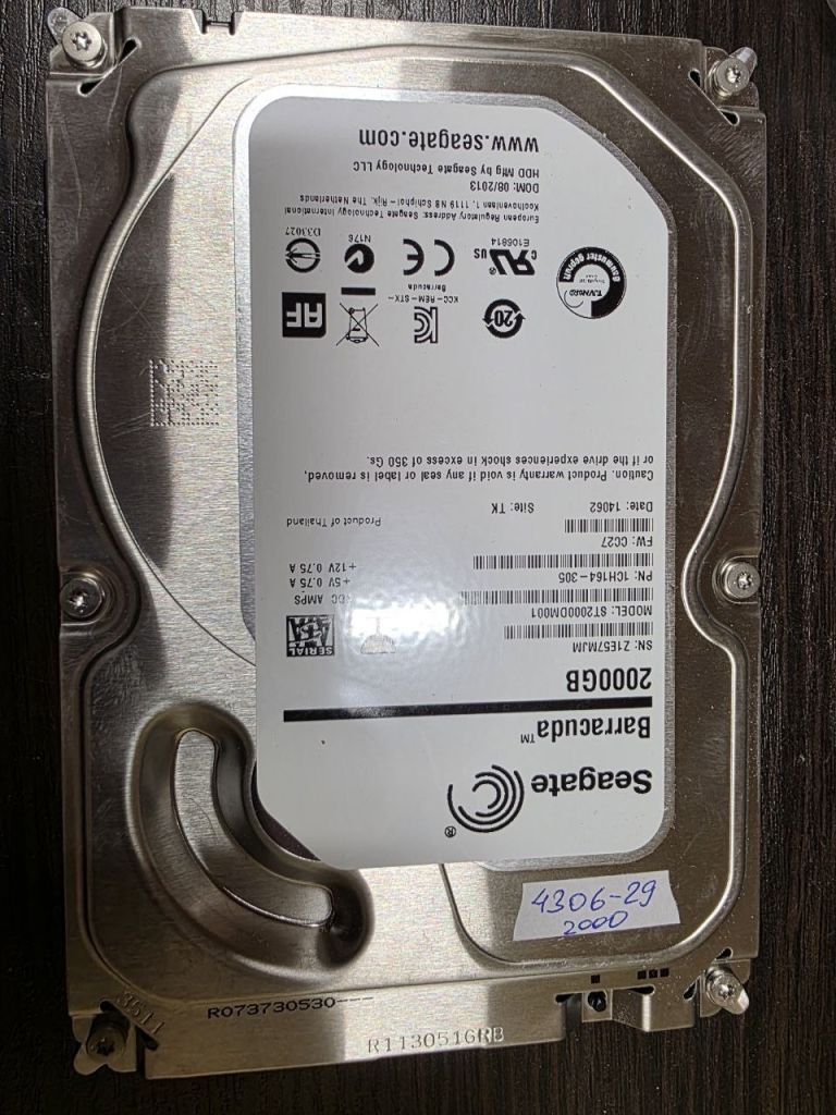 2000Gb 2Tb 3,5 SATA3 ST2000DM001 Seagate жорсткий диск   (4306-29) - фото фото фото 0