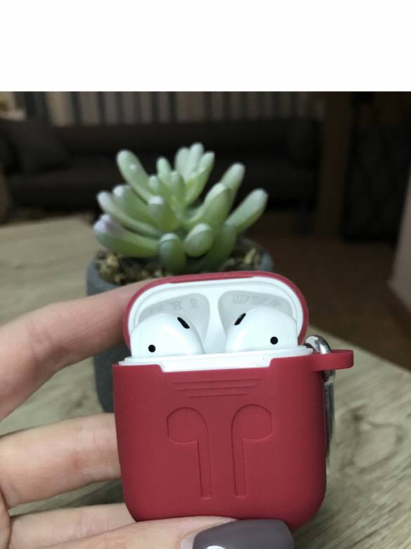 Чехол для Apple AirPods 1,2 Красный Silicone Case силиконовый - фото фото фото 0