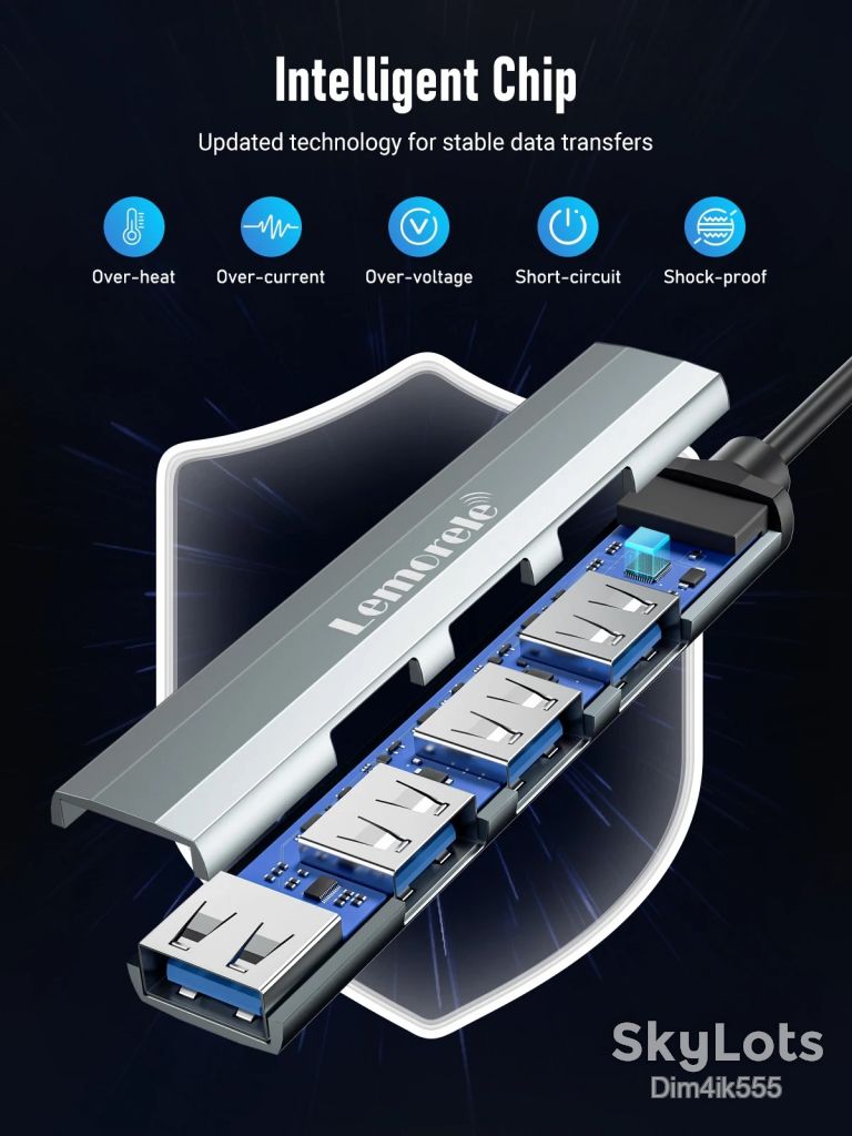USB хаб Lemorele USB-C - 4USB3.0 OTG 4Port 22cm - фото фото фото 4