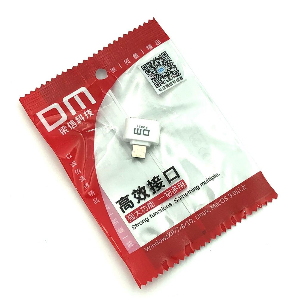 OTG переходник DM AD021 Micro USB to USB Plastic White - фото фото фото 1