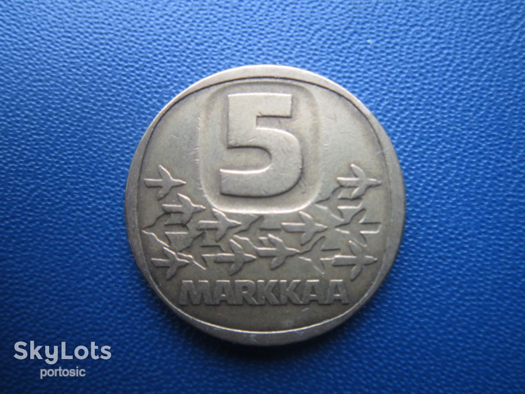 Монета 5 марок Фінляндія 1982 корабель фауна птахи - фото фото фото 1