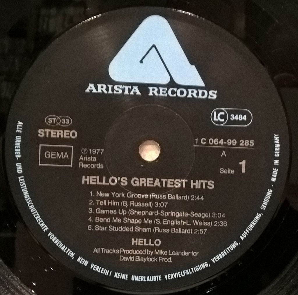 Hello - Their Greatest Hits - 1976-77.    (LP). 12. Vinyl. Пластинка. Germany - фото фото фото 2