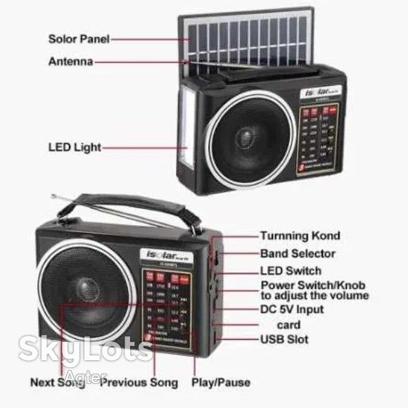 Фонарик Радио аварийный, батарейки Bluetooth на солнечной , AM FM SW - фото фото фото 3