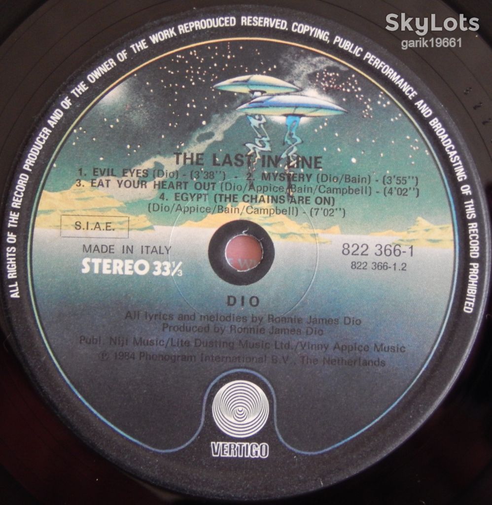 Dio– The Last In Line  (Vertigo – 822 366-1, Italy) inner sleeve EX+/NM- - фото фото фото 4