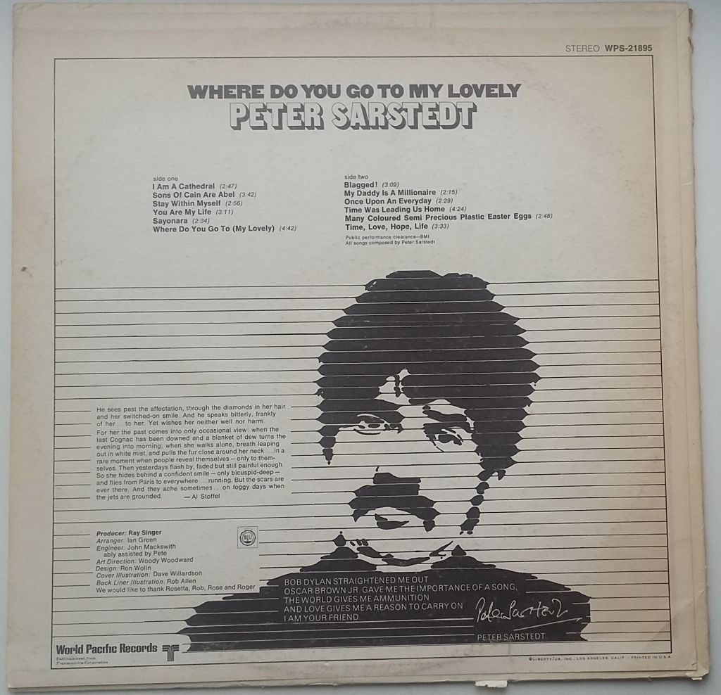 PETER SARSTEDT Where Do You Go To My Lovely LP EX/VG+ - фото фото фото 1