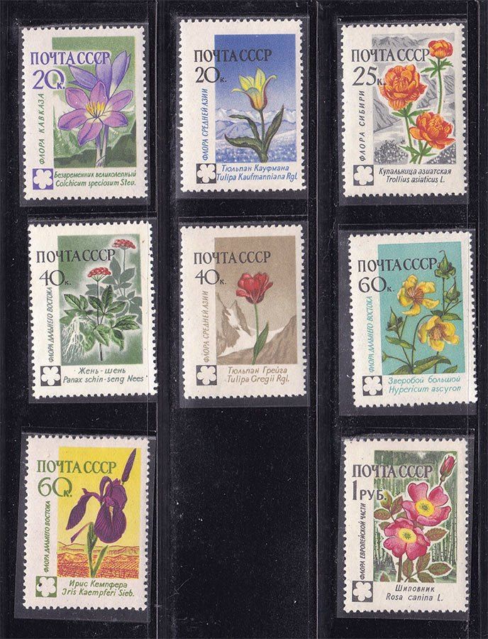 ZM  СССР 1960 г MNH - цветы - фото фото фото 0