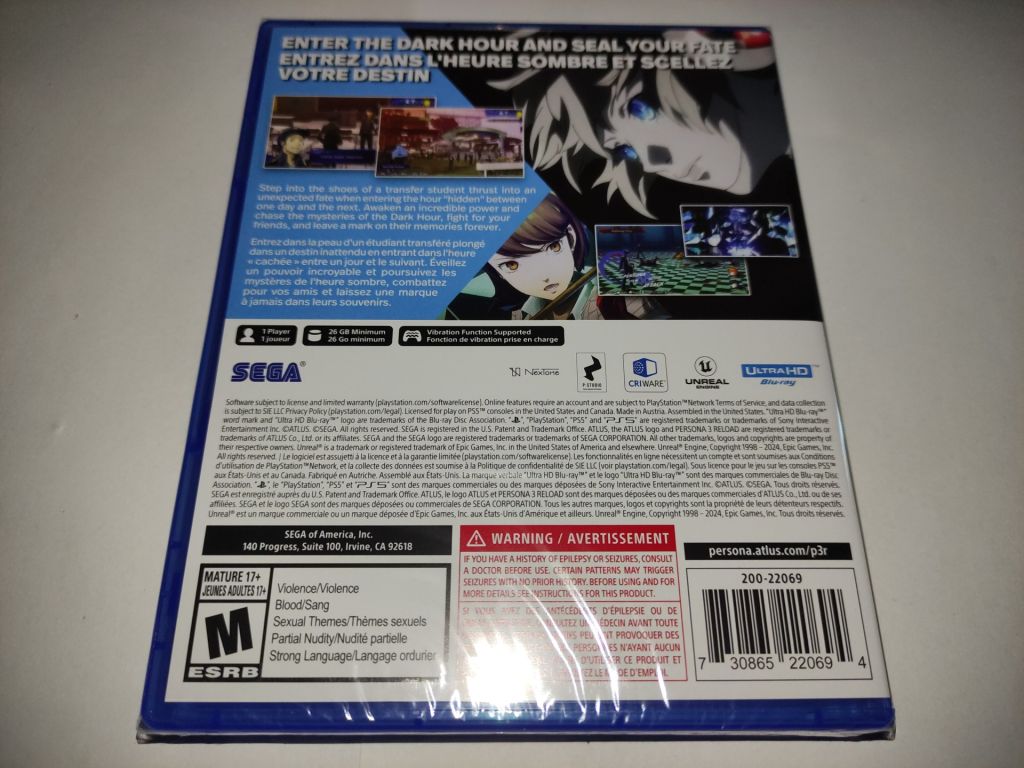 Persona 3 Reload PS5 Playstation 5 нова  (Північна Америка) - фото фото фото 1