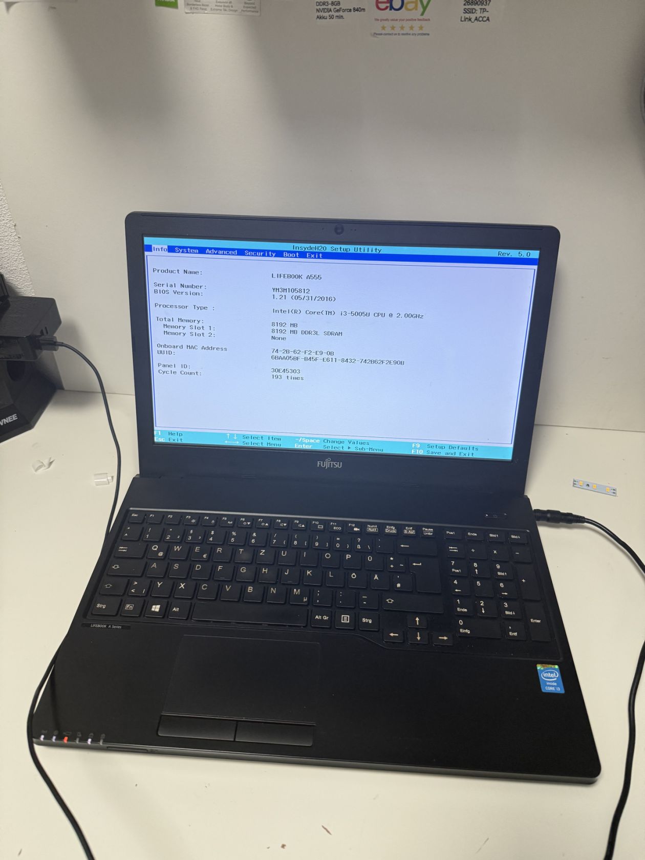 Ноутбук Fujitsu A555 Intel Core i3-5005U DDR3-8GB ID 00237 - фото фото фото 0