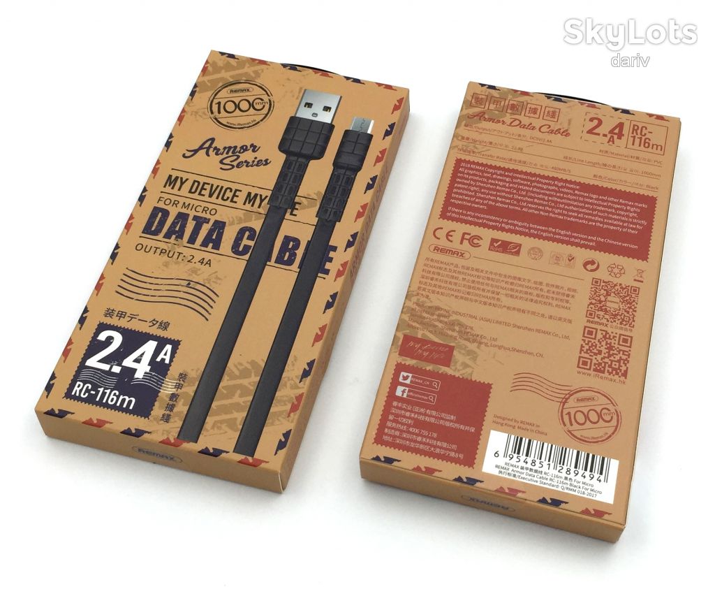 Дата кабель Remax RC-116m Armor Series Data Cable 2.4A micro USB Black - фото фото фото 1