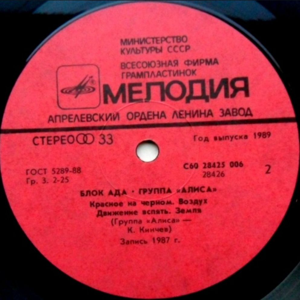 Алиса / Константин Кинчев - Блок Ада - 1987.   (LP). 12. Vinyl. Пластинка - фото фото фото 3