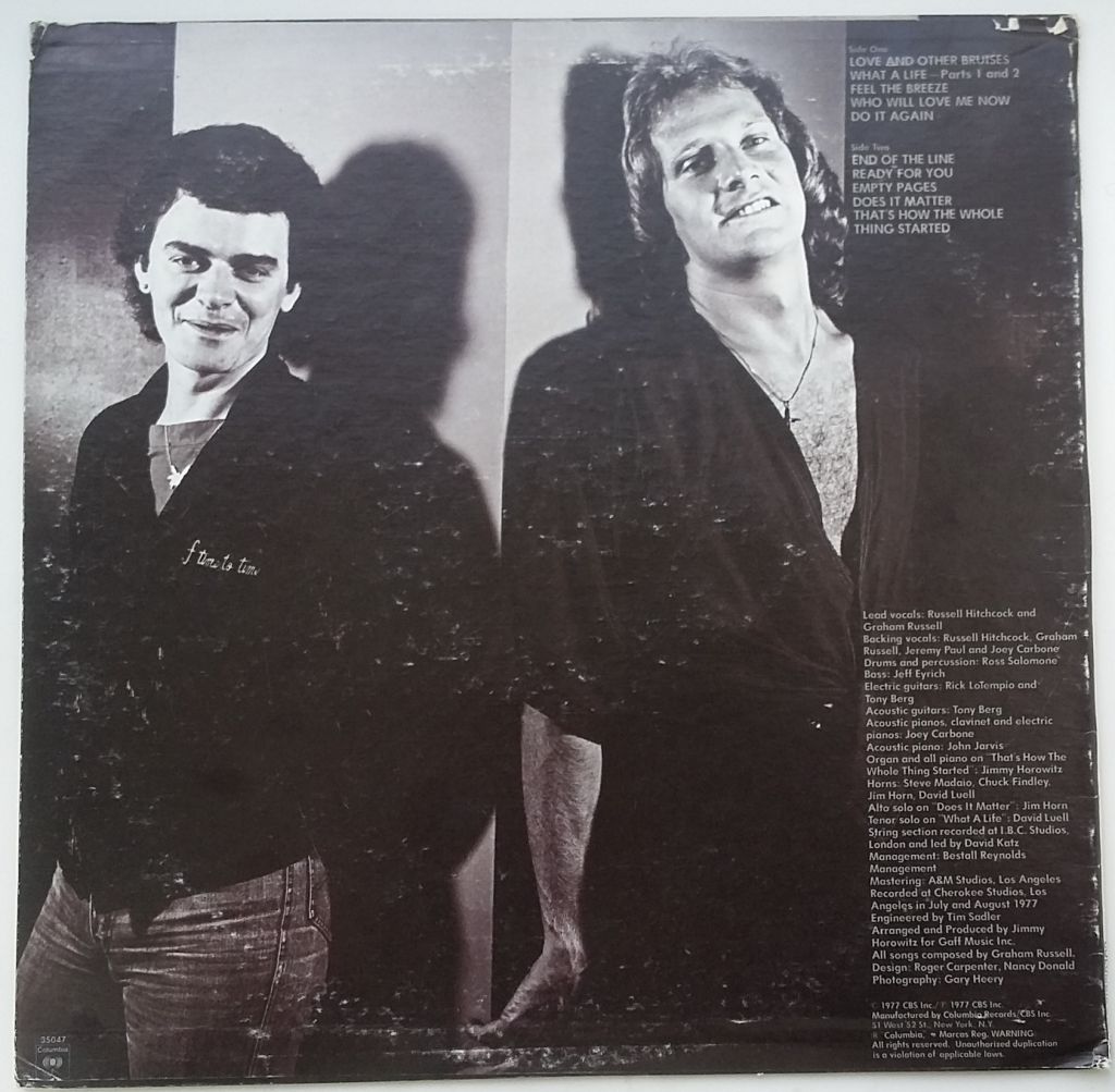 AIR SUPPLY Love And Other Bruises LP EX- - фото фото фото 1