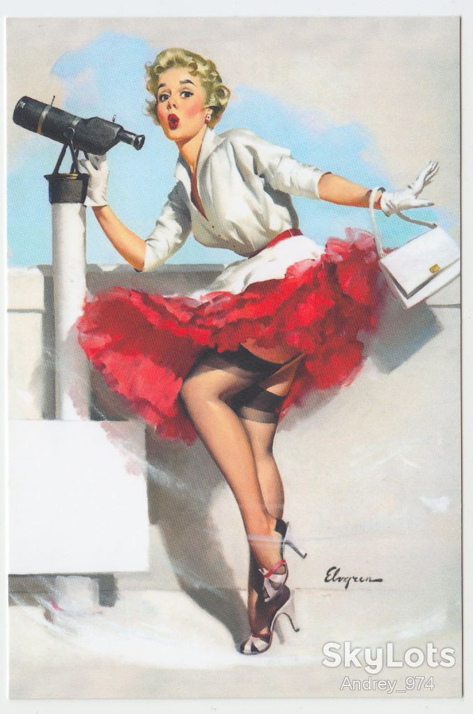 Открытка 10 x 14,5 см Девушка Ню Pin-Up - фото фото фото 0