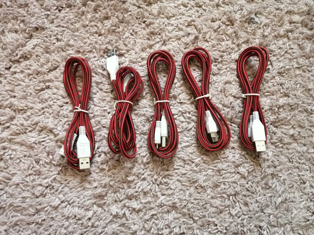 Мегалот 5 шт кабелей для зарядки microUsb в плотном тканевом оплёте - фото фото фото 0