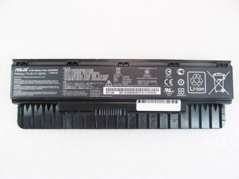 Батарея для ноутбука Asus A32-N56, 5000mAh (56Wh), 6cell, 11.1V, Li-ion, черная, - фото фото фото 1