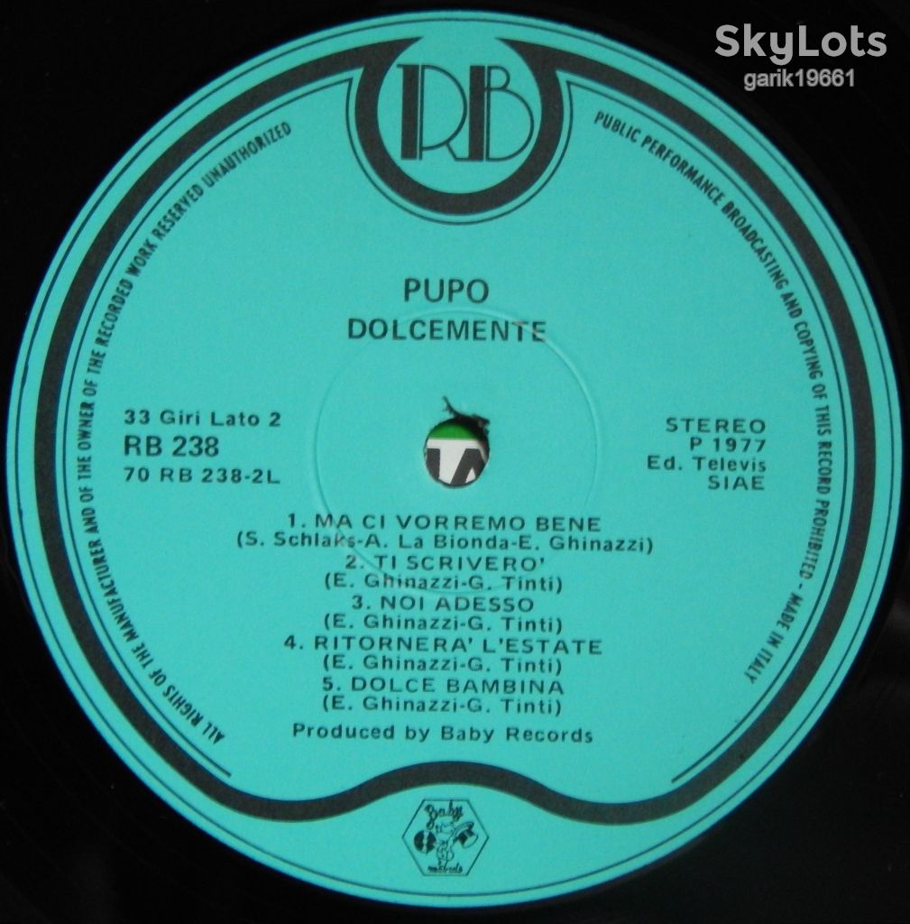 Pupo – Dolcemente  (Record Bazaar – RB 238, Italy) EX+/EX+ - фото фото фото 3