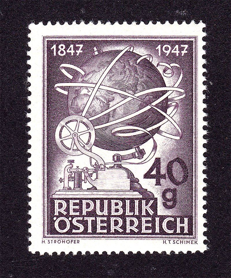 Транспорт . Австрия 1947 г MNH -  телеграф - фото фото фото 0