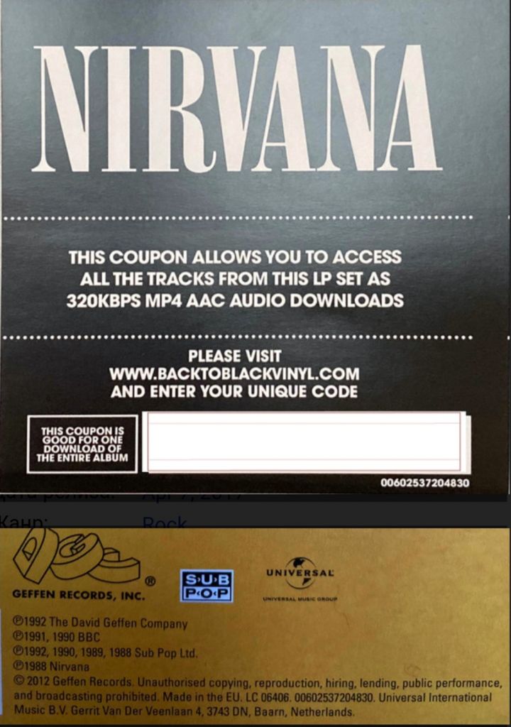 Nirvana - Incesticide  (25th Anniversary) - 1992.  (2LP). 12. Vinyl. Пластинки. Europe. S/S - фото фото фото 5