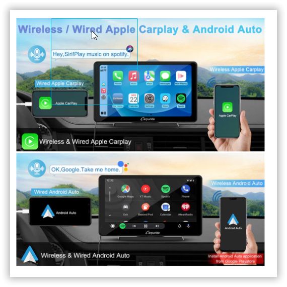 CARPURIDE C3 Portable Smart Multimedia Dashboard Console with Detachable Sunshade - фото фото фото 4